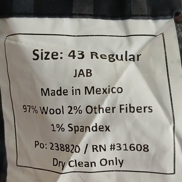 MENS JOS A BANK GRAY DRESS BLAZER, WOOL, SIZE 43R, TAILORED FIT, 43R - Picture 3 of 12